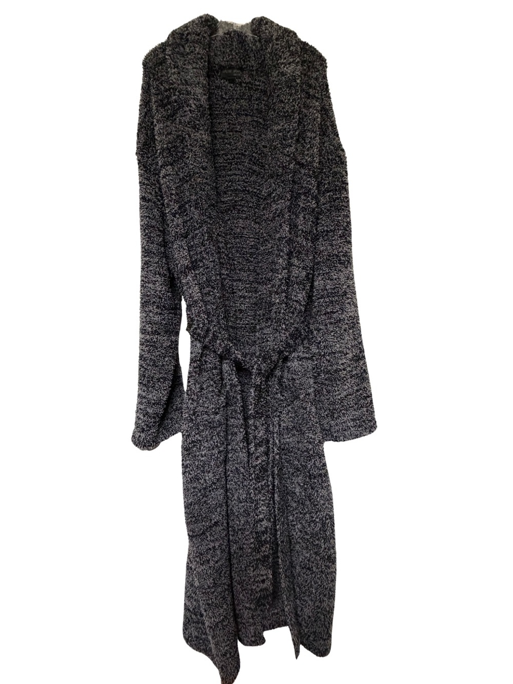 Barefoot Dreams CozyChic Long Cardigan Size 3 Black Gray Marled Open Front